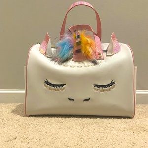 Unicorn duffel bag.